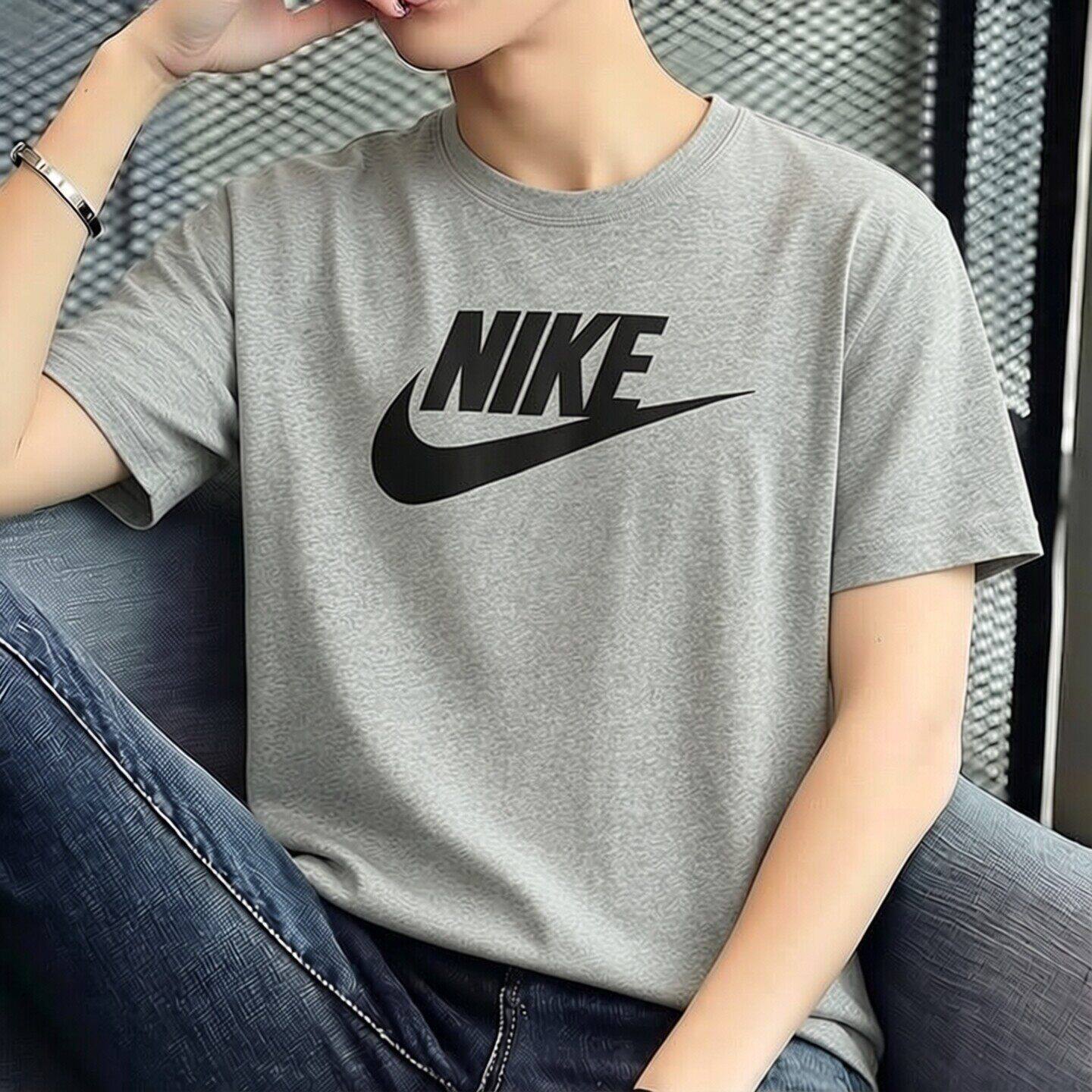 Nike耐克纯棉灰色短袖夏
