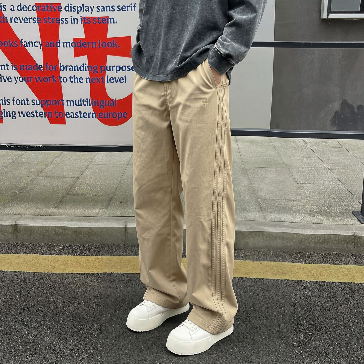 阿迪达斯三叶草工装裤男运动裤子秋季新款复古正品长裤美式直筒裤