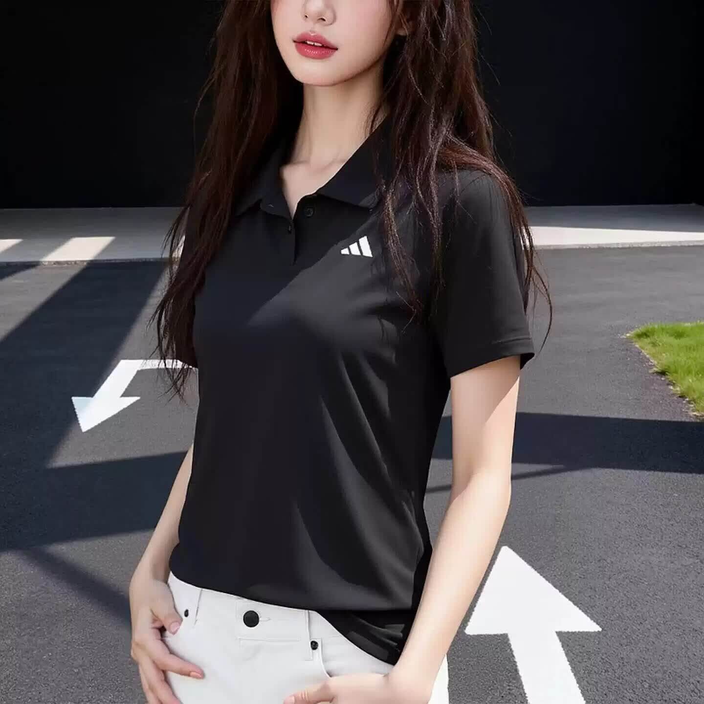 阿迪达斯女装夏季正品短袖网球训练运动服休闲T恤上衣翻领POLO衫