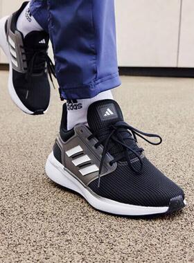 阿迪达斯男鞋夏季新款网面轻便运动鞋黑武士EQ19 RUN健步鞋H00924