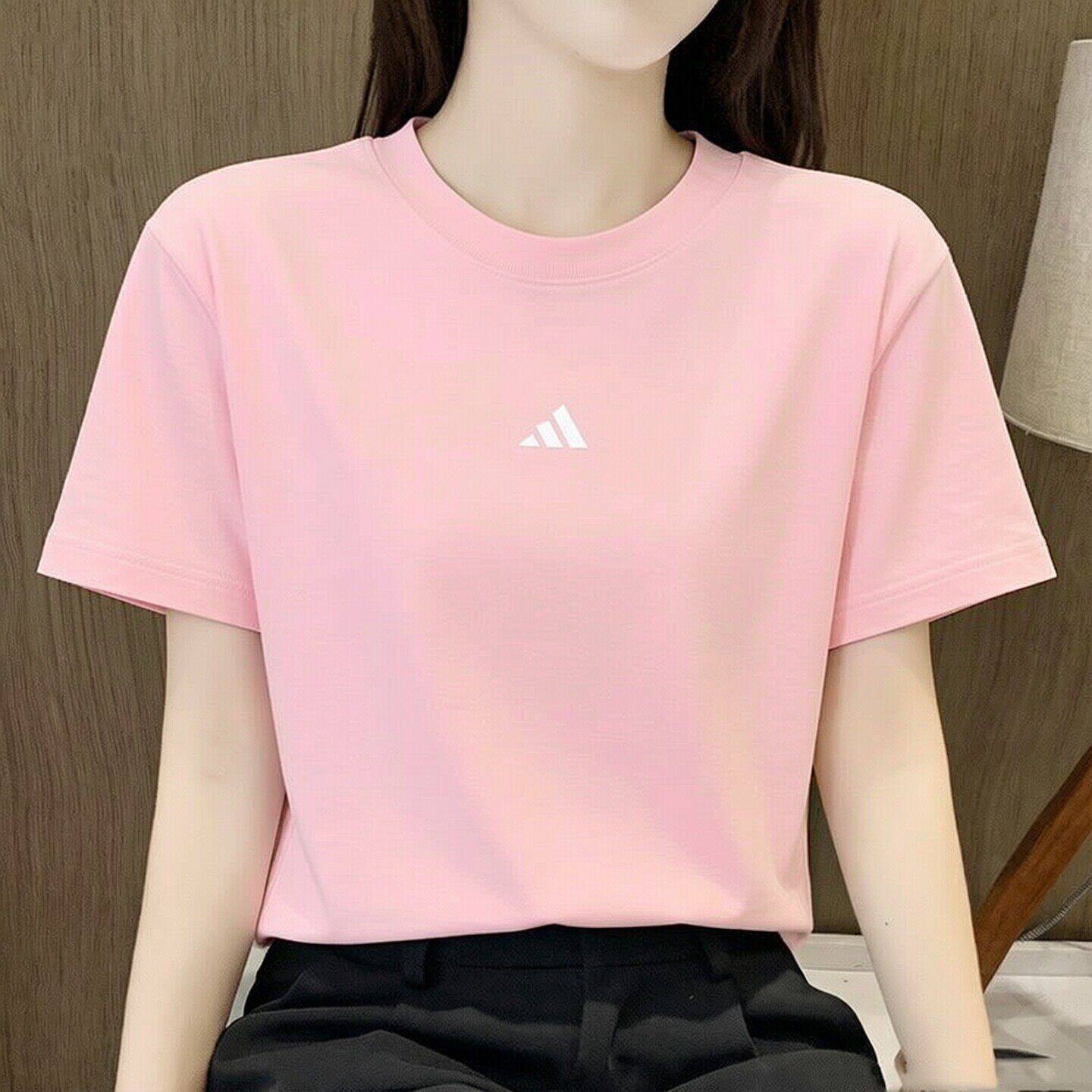 阿迪达斯女士粉色短袖简