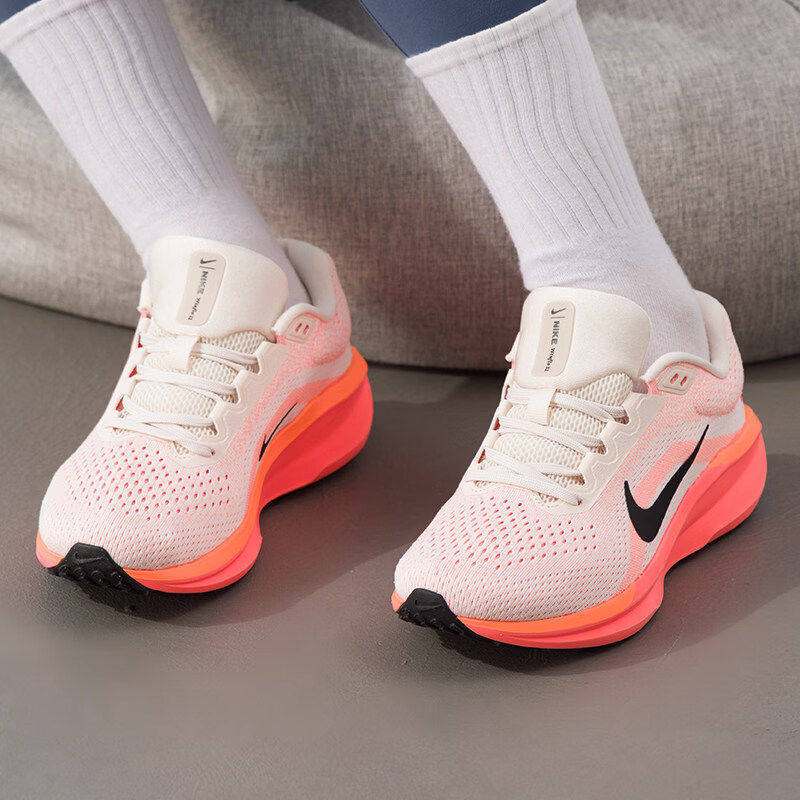 Nike耐克鞋子粉色女鞋春季新款跑步鞋厚底运动鞋透气网面鞋FJ9510