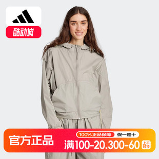 阿迪达斯新款 宽松连帽夹克外套JC5115 2025夏女梭织运动休闲