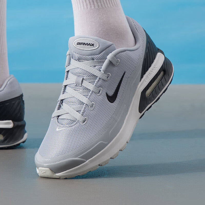 Nike耐克男鞋 AIR MAX气垫缓震跑步鞋灰色网面透气休闲运动鞋