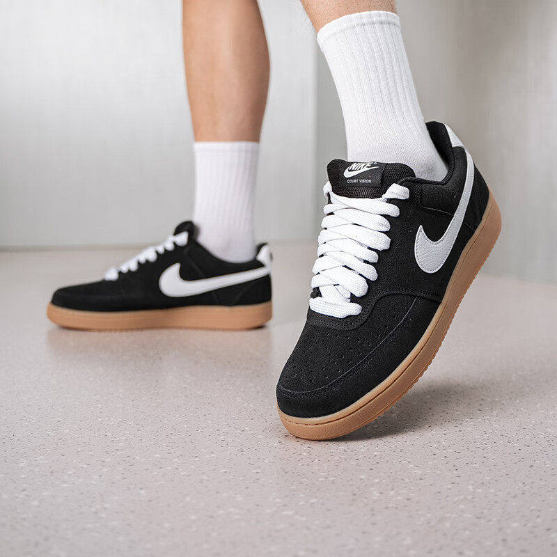 Nike耐克鞋子正品黑色板鞋春季正品运动鞋轻便休闲鞋透气耐磨男鞋