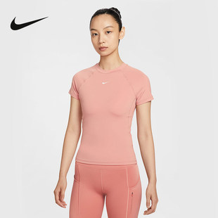 Nike耐克女小勾短款瑜伽训练修身款速干运动T恤衫短袖 FV7843-685