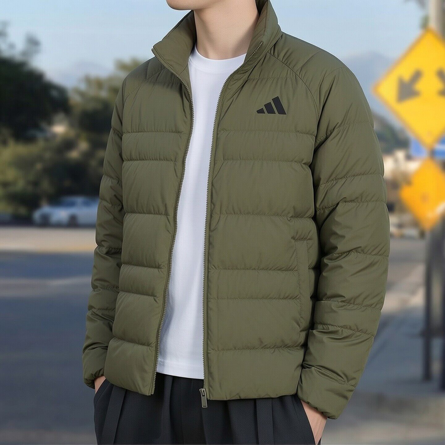 阿迪达斯棉服男装外套新款健身训练运动服立领防风保暖休闲棉衣