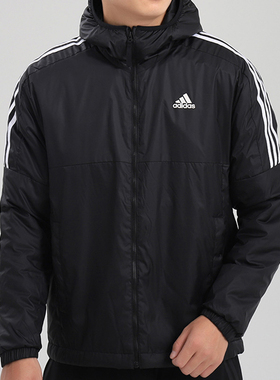 阿迪达斯棉衣男秋冬季运动服连帽保暖外套男士羽绒服棉服KF6755