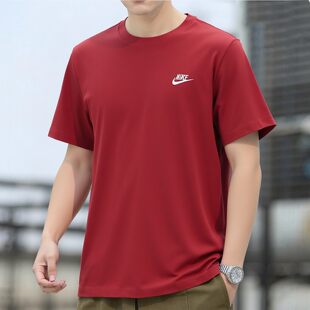 NIKE耐克红色T恤男士运动短袖正品2026新款本命年半袖宽松体恤衫