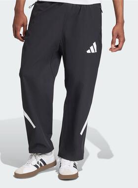 adidas阿迪达斯新款男子真治愈凉感梭织运动休闲裤长裤黑色KE4876