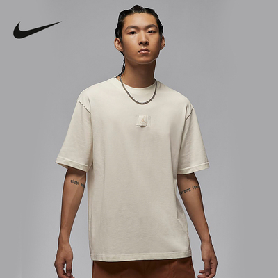 耐克JORDAN短袖T恤男24夏季新款训练飞人刺绣运动上衣 FZ1913-133