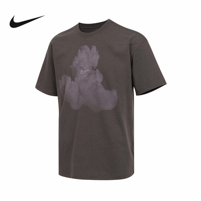 nike耐克短袖男夏季宽松透气运动休闲复古晕染印花T恤HJ0779-004