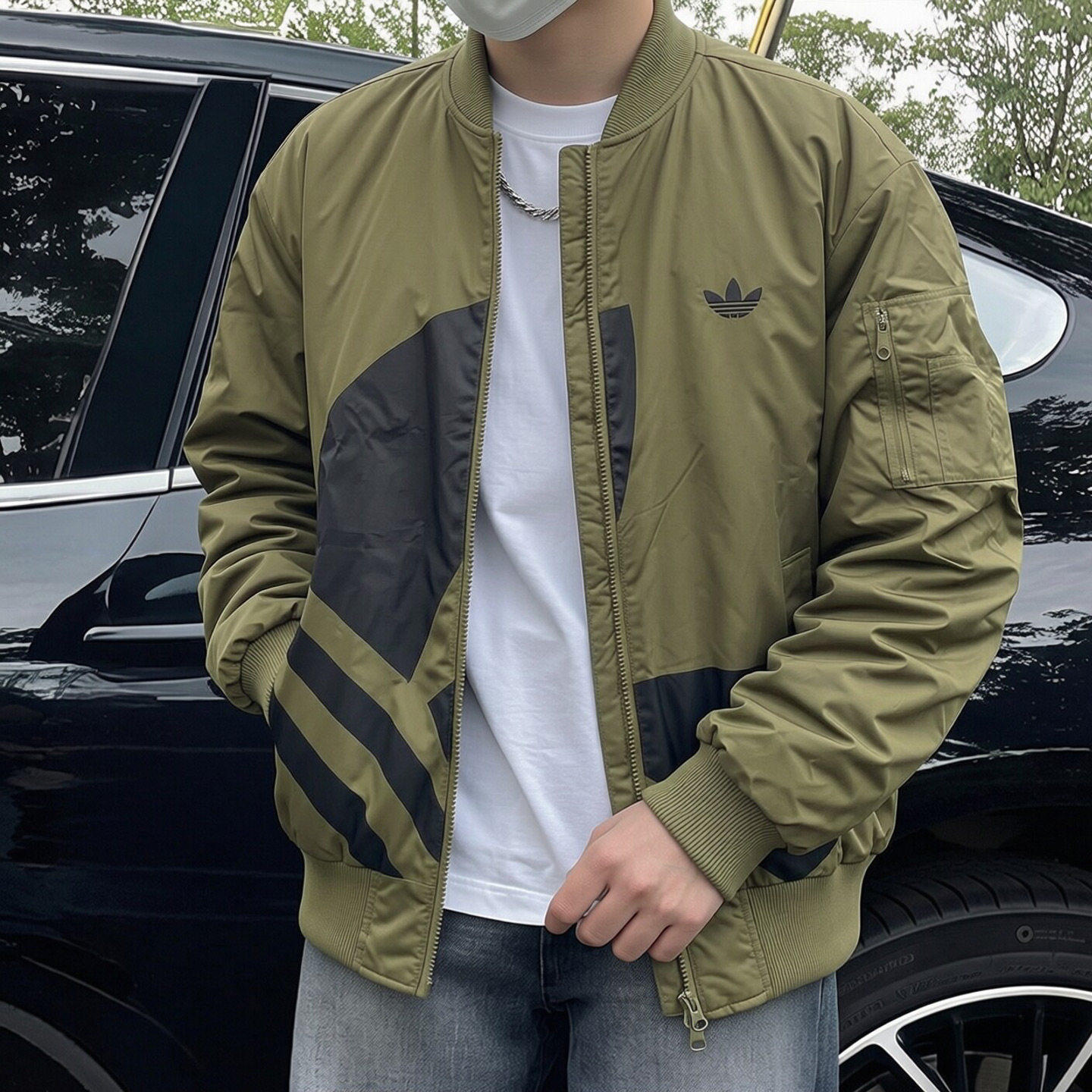 阿迪达斯三叶草棉服男棒球服冬新款美式复古宽松夹克加厚保暖外套