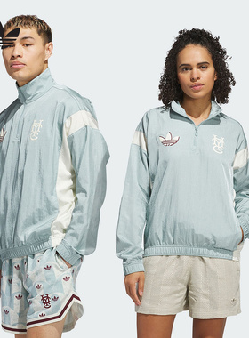 阿迪达斯正品夏三叶草新款男女同款联名款运动梭织夹克外套JC5971