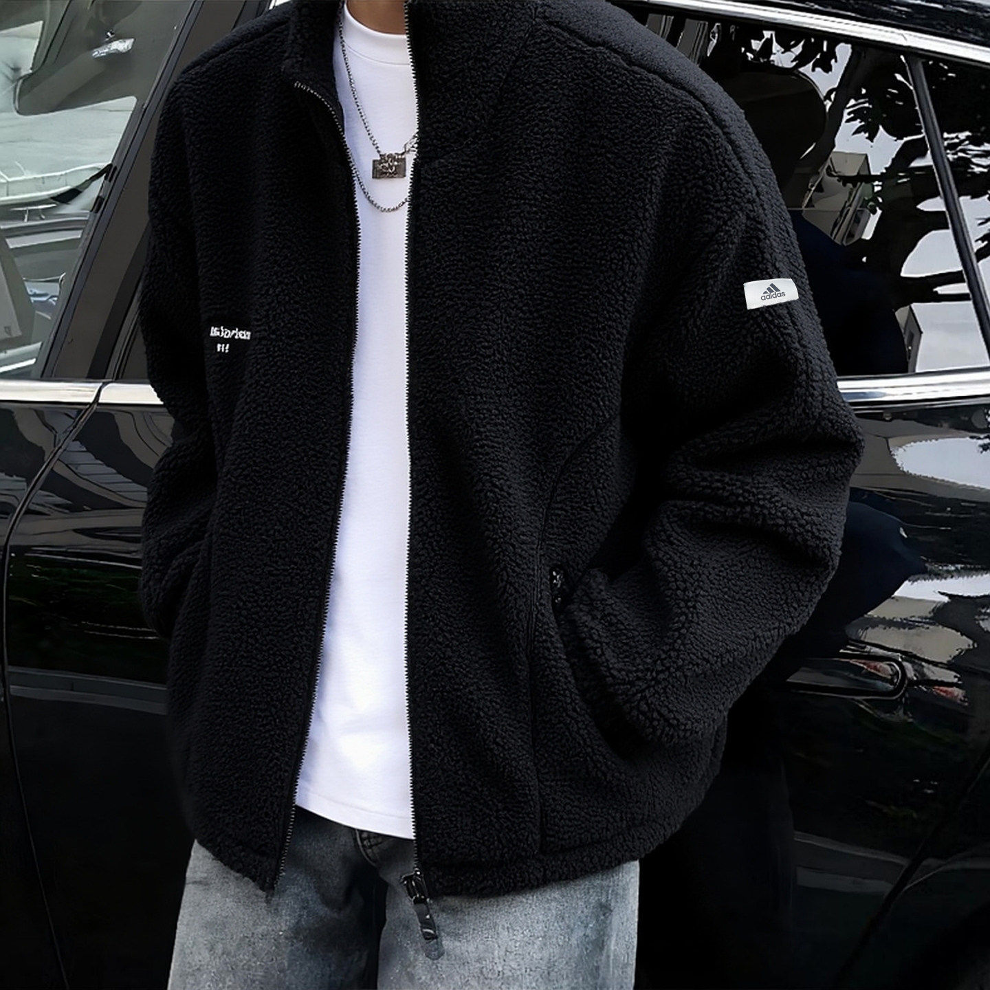 阿迪达斯加厚棒球服男秋