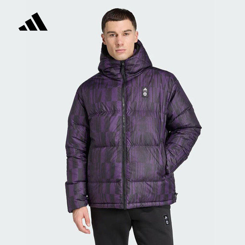 Adidas阿迪达斯男子新款冬季曼联足球双面穿运动休闲羽绒服JN2890