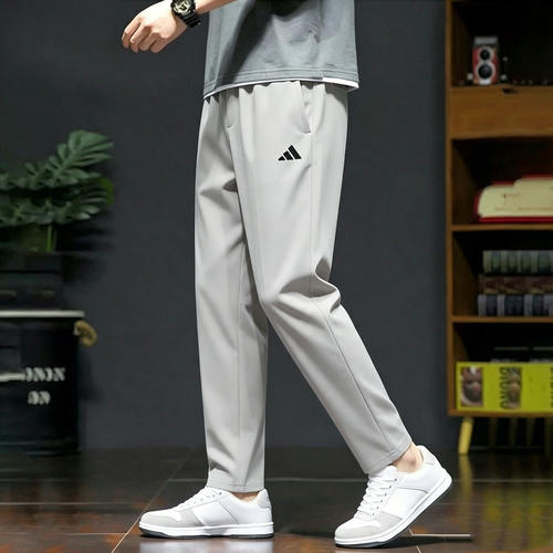 阿迪达斯休闲裤男新款男士百搭休闲裤男直筒小脚长裤子运动卫裤男