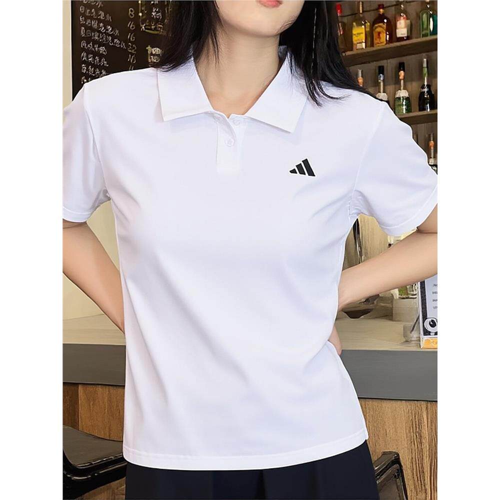 阿迪达斯翻领短袖女polo
