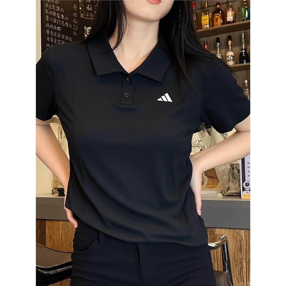 阿迪达斯翻领短袖女polo