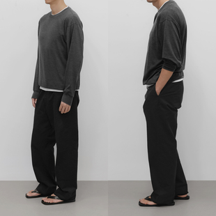 灰色细密宽松圆领羊毛衫 轻屋