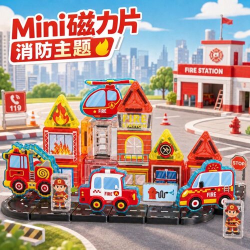 Mini强磁消防主题磁力片