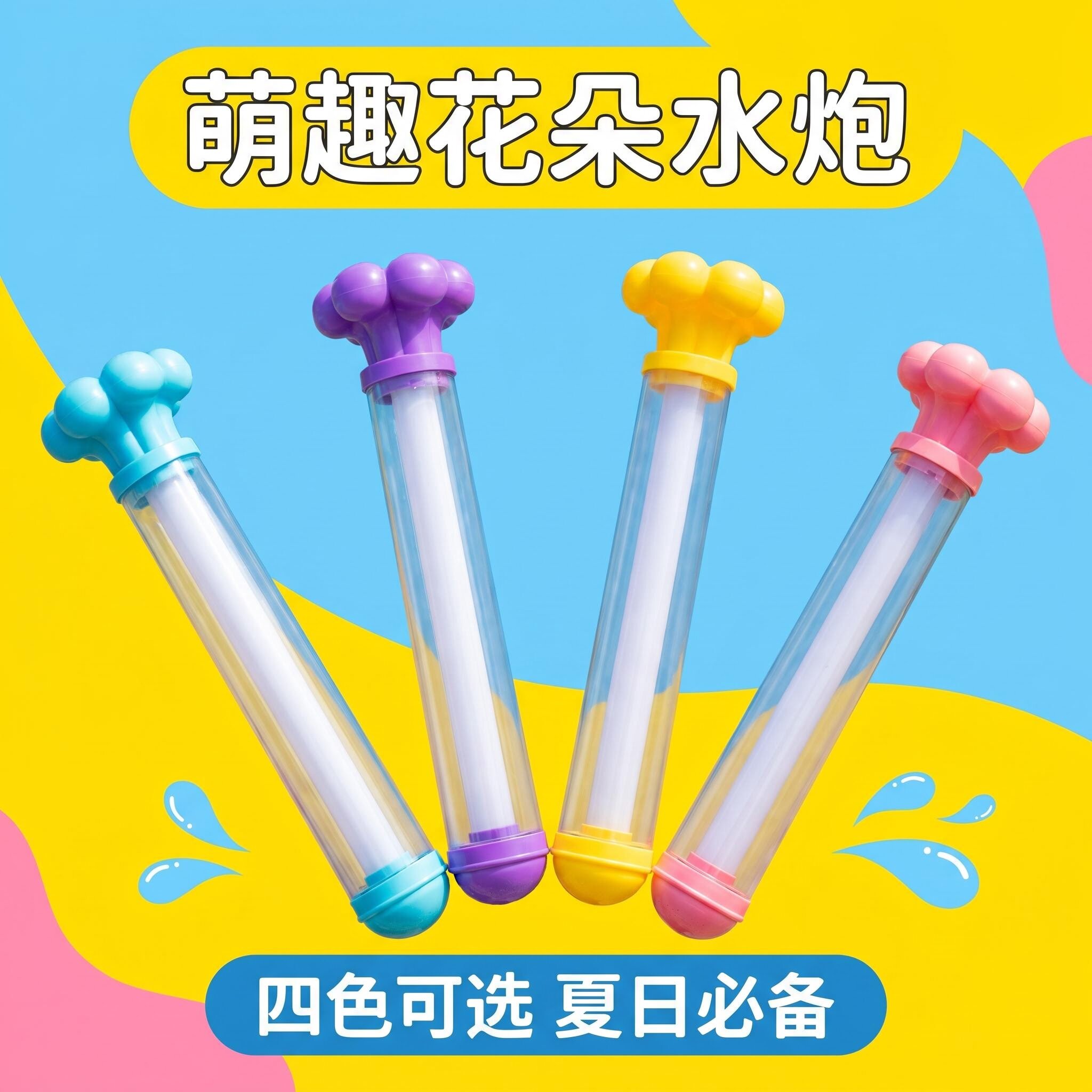 马卡龙透明长筒抽拉式儿童针筒水炮洗澡戏水沙滩漂流打水仗玩具实拍图 商品