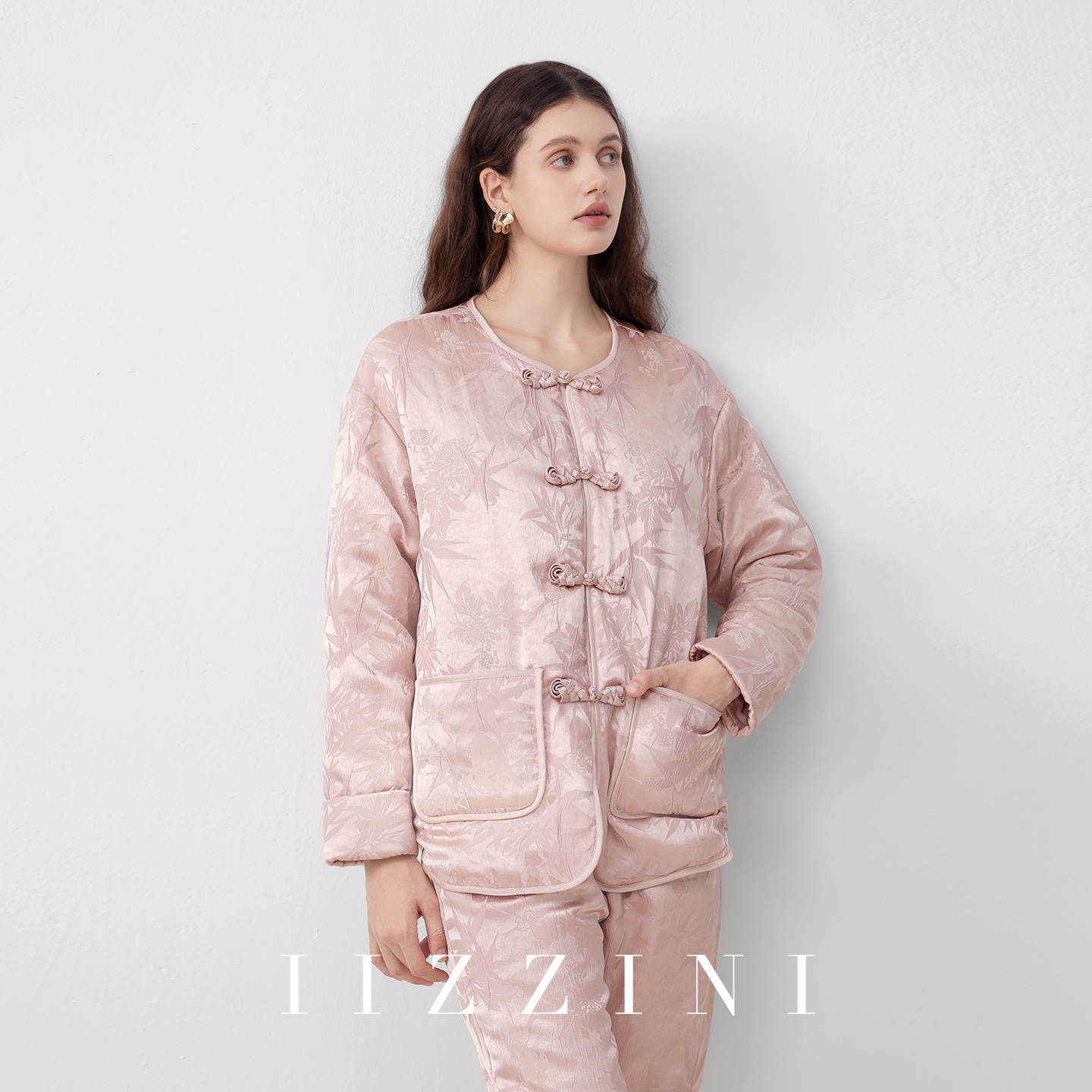 IIZZINI原创睡衣女夹棉冬菊套装