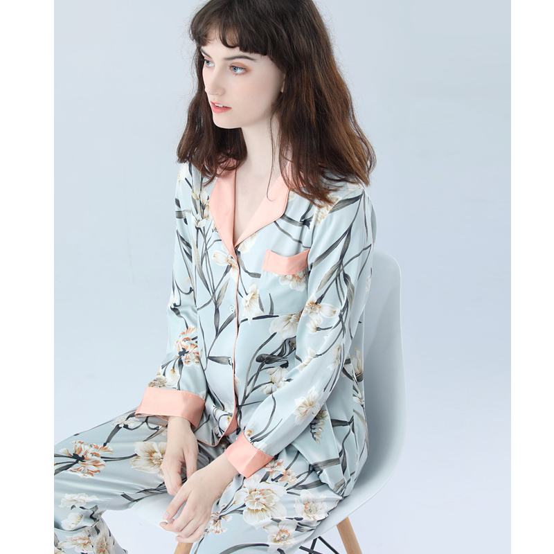 国风水仙冰丝家居服套装IIZZINI