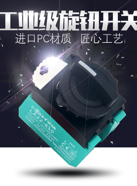 宇达旋钮开关 11X/2 20X/3 2档3档自复自锁选择按钮开关 22MM 常
