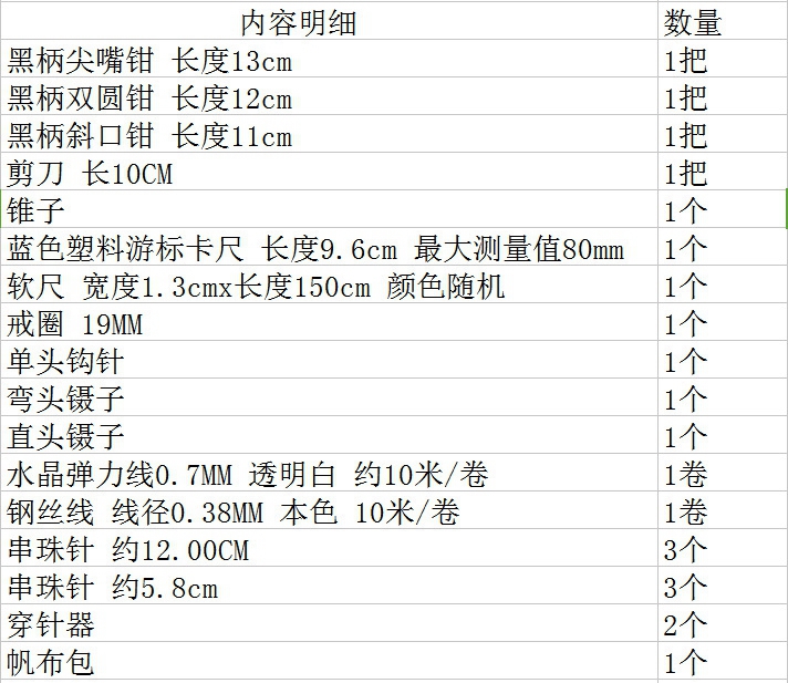 手工DIY工具套装 多功能尖嘴钳子斜嘴钳多款钳帆布袋装饰品配件