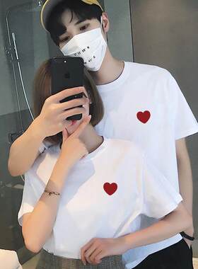 爱心拍结婚登记照情侣装夏装2025新款潮流夏季网红ins超火短袖T恤