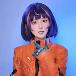 朱诺cos假发分层渐变挑染 仿真头皮 自带呆毛蜂窝刘海 透气玫瑰网