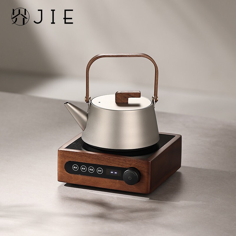 胡桃木电陶炉煮茶器玻璃烧水壶围