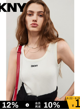 DKNY唐可娜儿26夏季新款无袖背心女士内搭打底吊带上衣白色简约潮