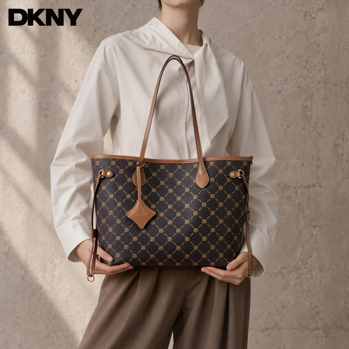 DKNY唐可娜儿牛皮托特包