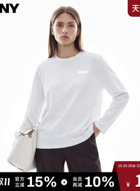 DKNY唐可娜儿230g纯棉长袖t恤女