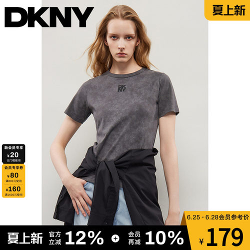 T恤短袖女炒灰色复古圆领纯棉