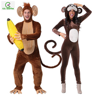 万圣节狂欢节公司年会舞台表演演出成人COS动物顽皮猴子连体衣
