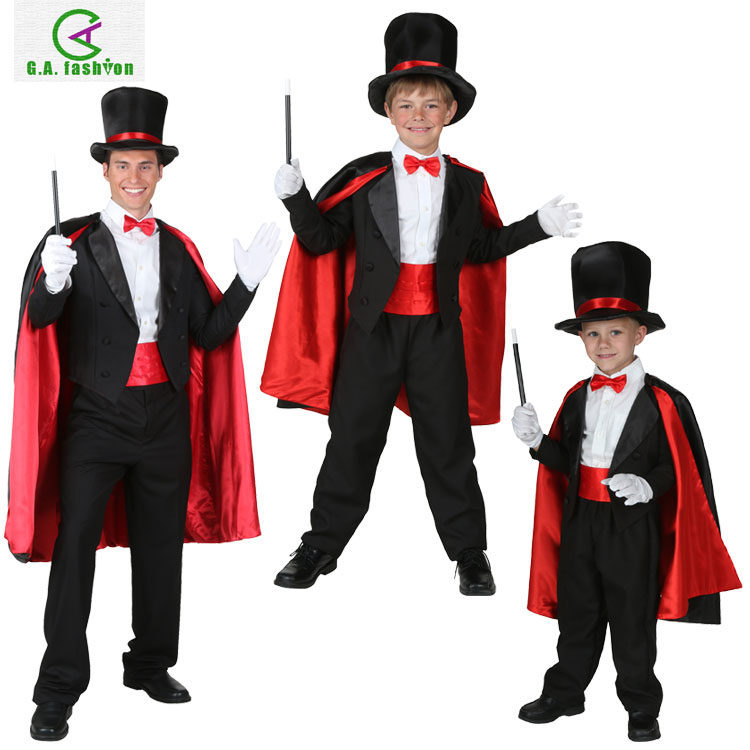 万圣节儿童节亲子舞台表演演出成人儿童男cosplay经典魔术师服装