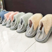 静音擦地棉拖鞋 冬季 懒人软布底地砖无痕除尘扫地室内木地板可拆洗