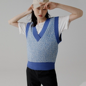 上衣撞色毛织打底 春秋装 SELLYNEAR孕妇背心马甲新款 外穿针织衫