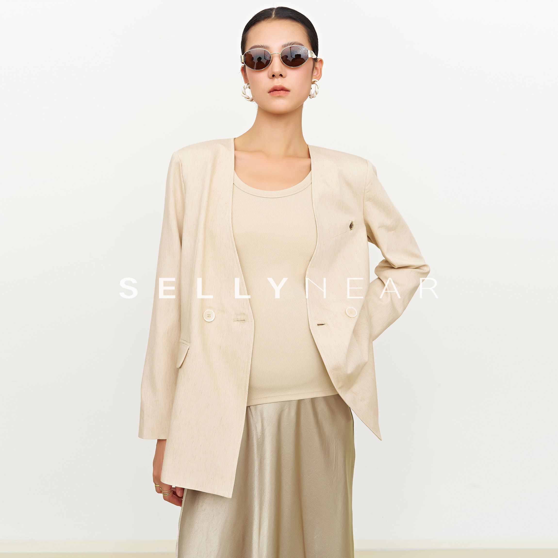 SELLYNEAR孕妇装高级感宽松慵懒风西装秋季新款时尚孕妇上衣外套