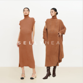 慵懒松弛针织背心裙两件套 洋气时髦秋冬款 SELLYNEAR孕妇套装 时尚