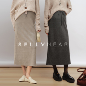 SELLYNEAR孕妇半身裙秋冬新款 时尚 斜纹加厚弹力针织高智风H型半裙