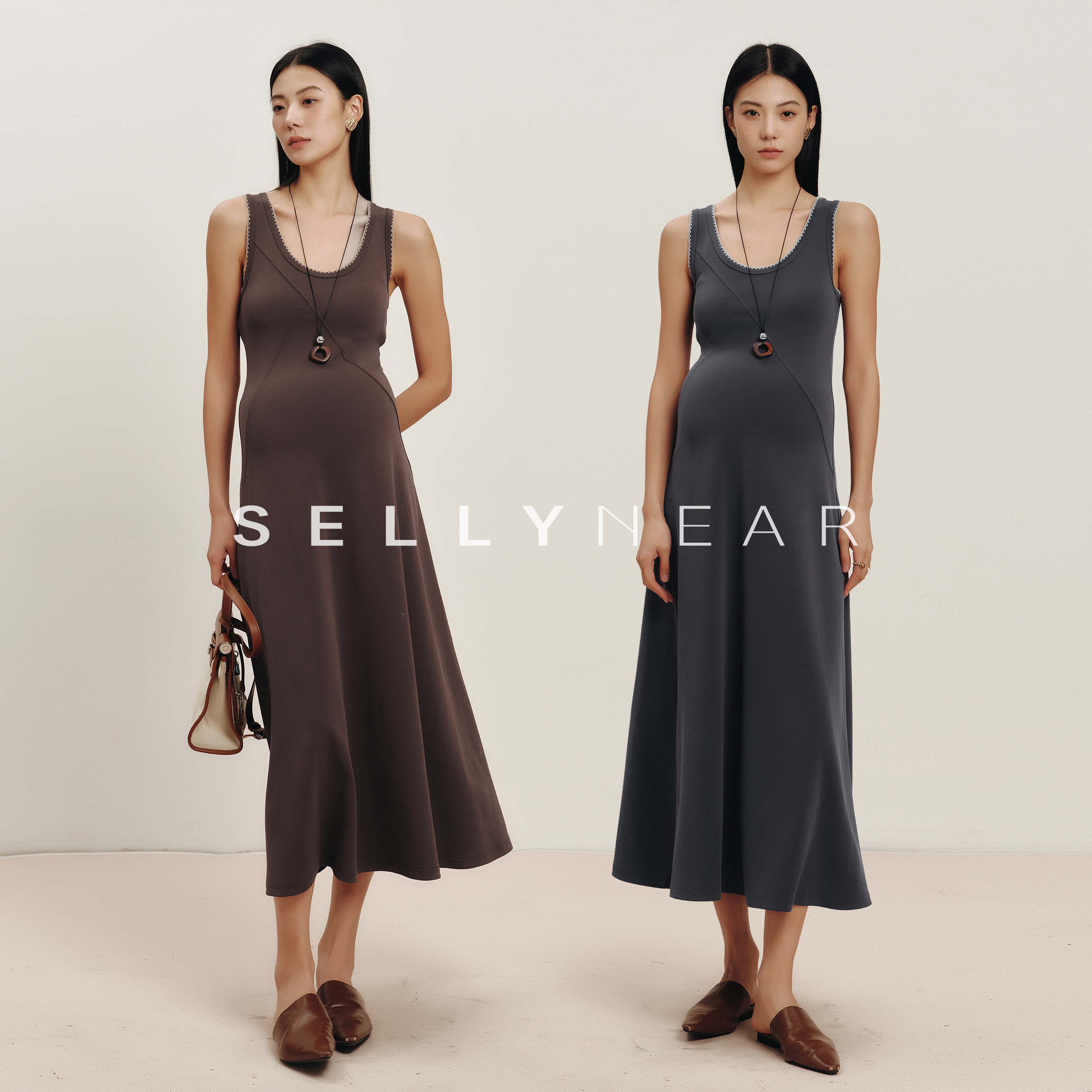 SELLYNEAR孕妇装2026新款背心裙夏季时尚气质简约孕期针织连衣裙