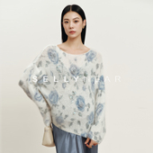 宽松立体花朵装 SELLYNEAR孕妇上衣2026新款 时尚 饰慵懒马海毛毛衣