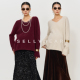 新款 SELLYNEAR孕妇装 高级感穿搭上衣秋冬季 气质慵懒松弛感V领毛衣