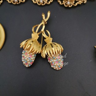 boucher琉璃胸針BSK樹莓胸針judy 仿玉手鏈霧金耳夾vintage