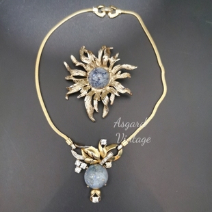 Boucher罕見茱萸花胸針mazer罕見龍息石琉璃項鏈vintage古董首飾