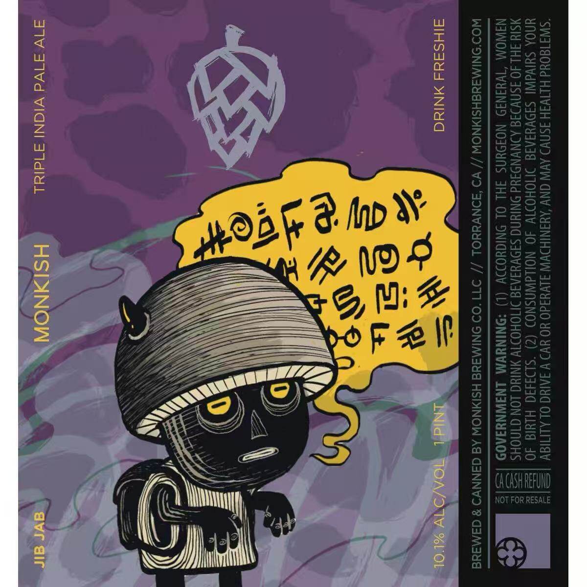 新鲜美国僧侣格拉莫西海岸秃鹰胡言乱语三倍双倍浑浊IPA473ml组合